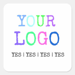 Adesivo Quadrado Projete seu próprio logotipo personalizado costum