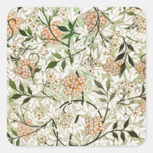 Adesivo Quadrado Projeto de Jardim de Flores de Jasmim de William M