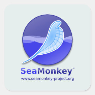 Adesivo Quadrado Projeto de SeaMonkey - logotipo vertical
