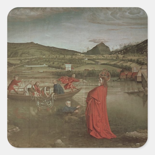 Adesivo Quadrado Projeto milagroso de peixes (Frente)