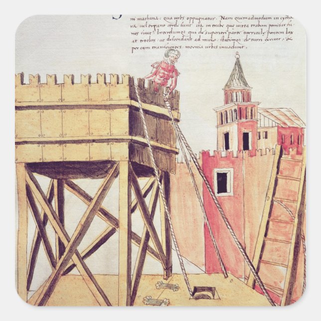 Adesivo Quadrado Projeto para uma torre de cerco (Frente)