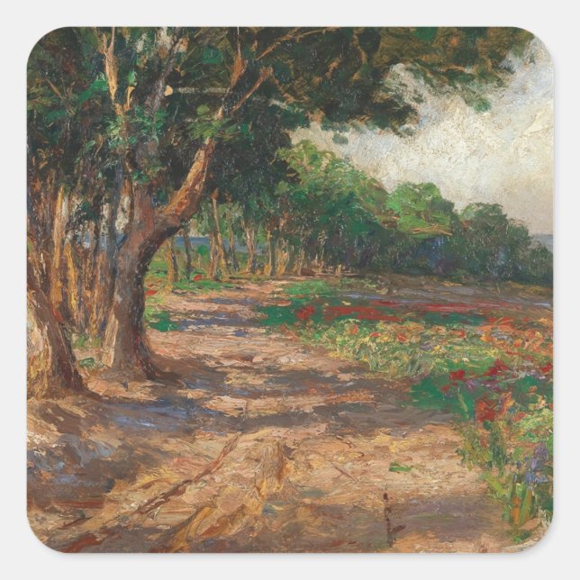 Adesivo Quadrado Promenade em Euxinograd com revestimento de Elm (Frente)