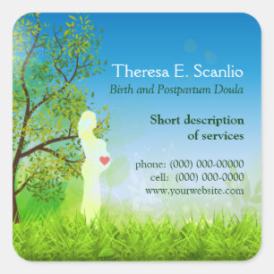 Adesivo Quadrado Promocional da parteira de Doula da caminhada do