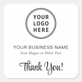 Adesivo Quadrado Promocional de logotipo comercial Obrigado