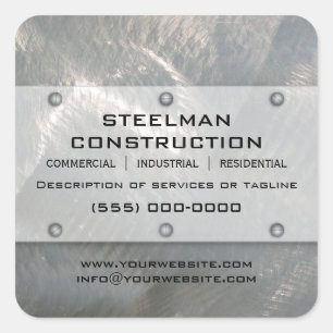 Adesivo Quadrado Promocional de prata escovado do Metal-Olhar do