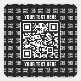 Adesivo Quadrado Promotional QR code (editable) plus Logo Pattern