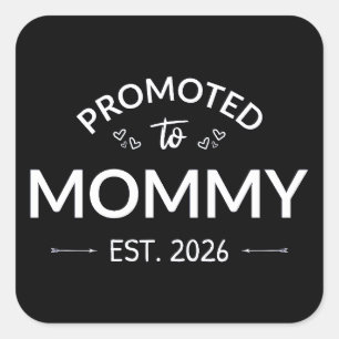 Adesivo Quadrado Promovida a Mamãe Est. 2026 II