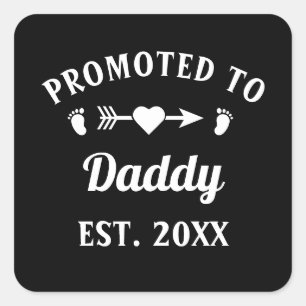 Adesivo Quadrado Promovido ao Dia de os pais de paternidade do Pai