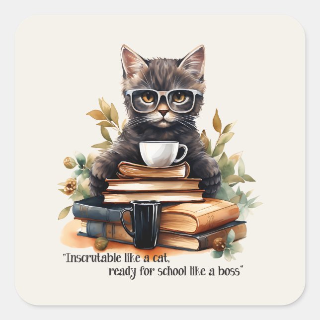 Adesivo Quadrado Pronto Para A Escola Como Um Chefe (Frente)