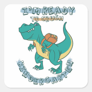 Adesivo Quadrado Pronto para esmagar o jardim de infância