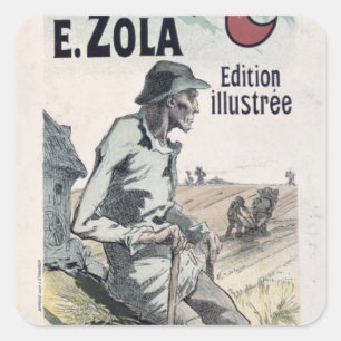 Adesivo Quadrado Propaganda de poster "La Terre" por Emile Zola,