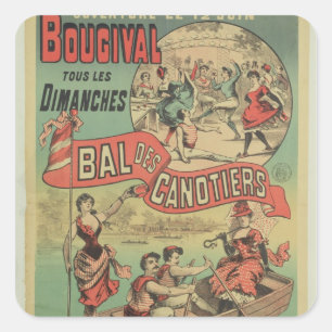 Adesivo Quadrado Propaganda de poster 'Le Bal DES Canotiers
