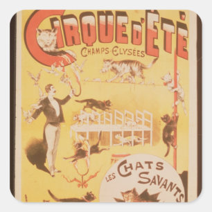 Adesivo Quadrado Propaganda de poster o d'Ete de Cirque no