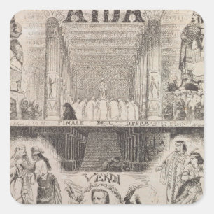 Adesivo Quadrado Propaganda de poster um desempenho