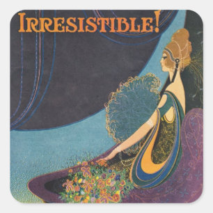 Adesivo Quadrado Propaganda do perfume de Mavis do art deco