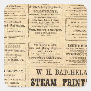 Adesivo Quadrado Propagandas para o óleo