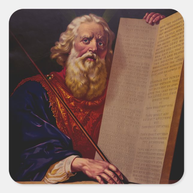 Adesivo Quadrado Prophet Moses on Mount Sinai – High-Fidelity Epic  (Frente)