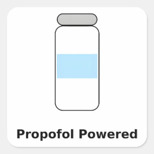 Adesivo Quadrado Propofol Energizado – Humor Divertido de Anestesio