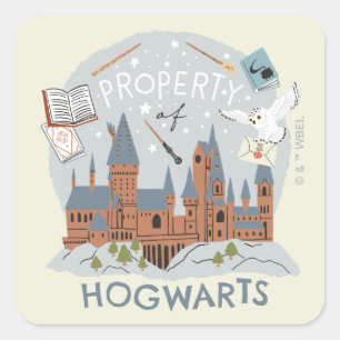 Adesivo Quadrado Propriedade de Hogwarts Desenho Gráfico