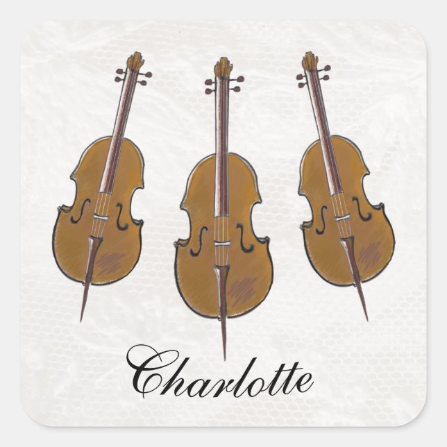 Adesivo Quadrado Propriedade do livro cello (Frente)