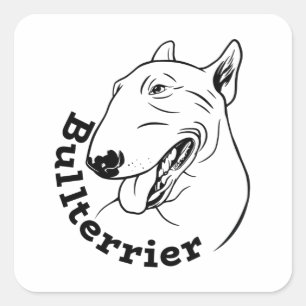 Adesivo Quadrado Proprietário da Canina Bullterrier Dog Lover Gift