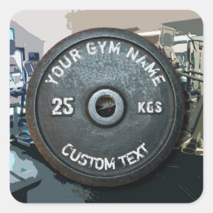 Adesivo Quadrado Proprietário ou usuário do Gym do vintage com a