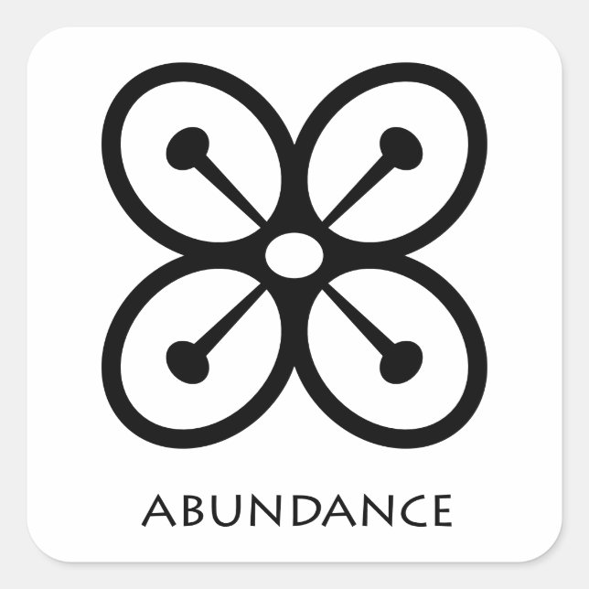 Adesivo Quadrado Prosperidade ( Bese Saka ) Símbolo Adinkra (Frente)