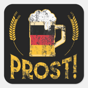 Adesivo Quadrado Prost German Flag Beer Lover Oktoberfest