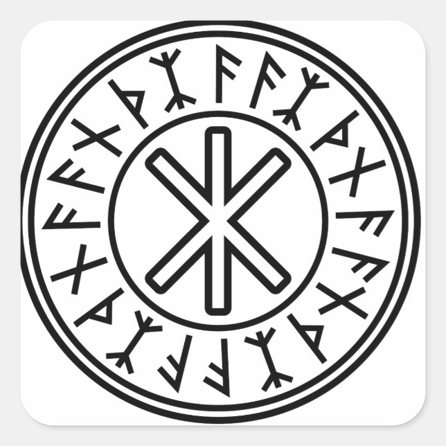 Adesivo Quadrado Proteção de Odin n.o 2 (preto) (Frente)