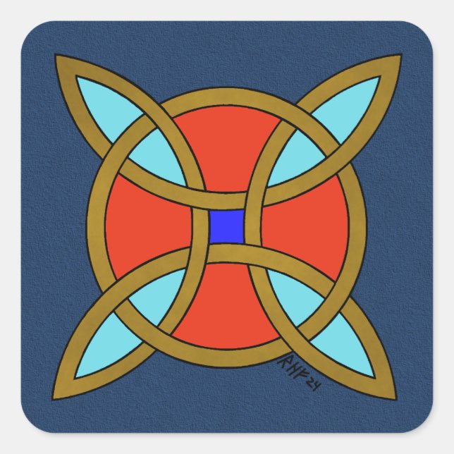 Adesivo Quadrado Proteção Nórdica contra Witchcraft ou Witch's Knot (Frente)