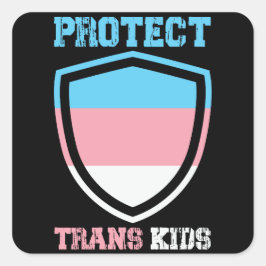 Adesivo Quadrado Proteger Crianças Trans