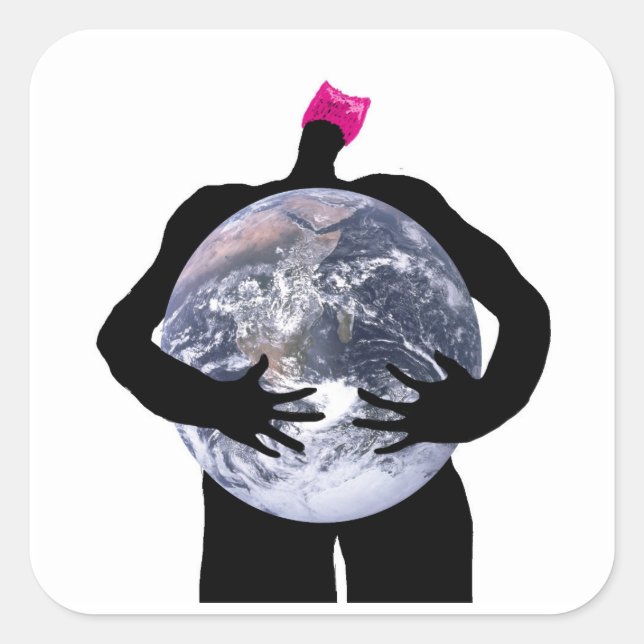 Adesivo Quadrado Proteja a nossa Terra (Frente)