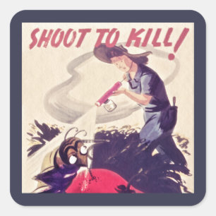 Adesivo Quadrado Proteja o seu jardim dos Insetos