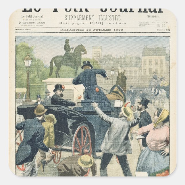 Adesivo Quadrado Protesto popular contra Joseph Reinach (Frente)