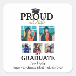 Adesivo Quadrado Proud dad of graduate 2025
