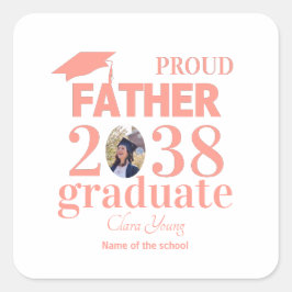 Adesivo Quadrado Proud Father personalized graduation