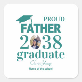 Adesivo Quadrado Proud Father personalized graduation