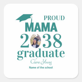 Adesivo Quadrado Proud mama personalized graduation