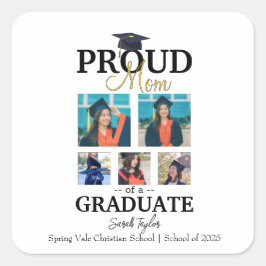Adesivo Quadrado Proud mom of graduate 2025