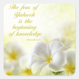 Adesivo Quadrado Provérbios 1:7 | Bíblia Versa Cotação