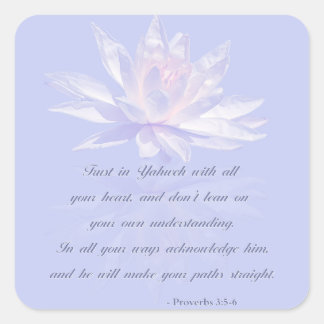 Adesivo Quadrado Provérbios 3:5-6 | Bíblia Versa Cotação