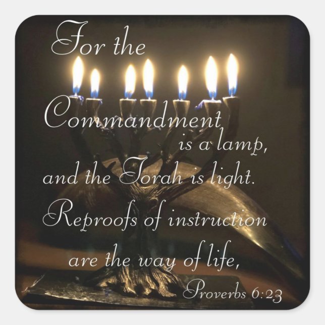 Adesivo Quadrado Provérbios 6:23 (Frente)