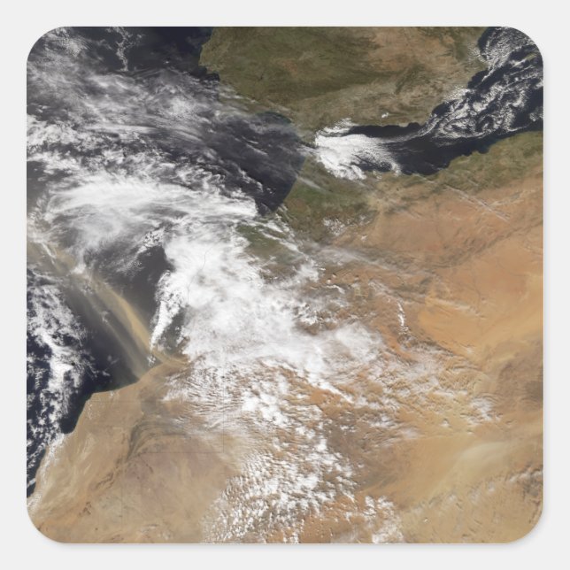 Adesivo Quadrado Pruminosas de poeira ao largo da costa marroquina