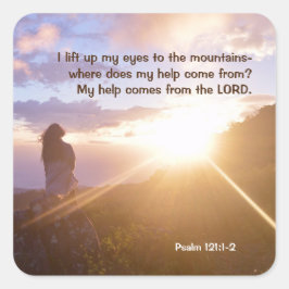 Adesivo Quadrado Psalm 121:1-2 My help comes from the LORD