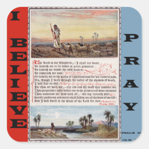 Adesivo Quadrado Psalm 23 Prayer Sticker