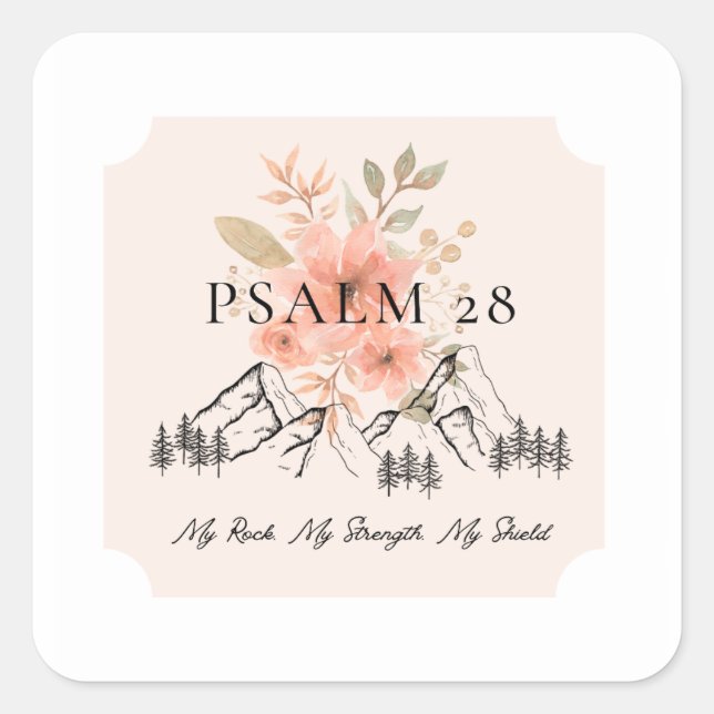Adesivo Quadrado Psalm 28 Stickers Quadrados (Frente)