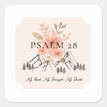 Psalm 28 Stickers Quadrados