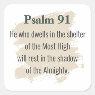 Adesivo Quadrado Psalm 91 Sticker – He Who Dwells