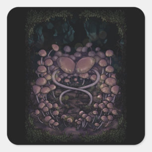 Adesivo Quadrado Psilocybe Allenii