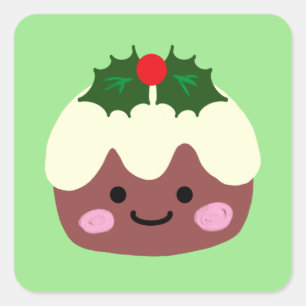 Adesivo Quadrado Pudim de Natal 1